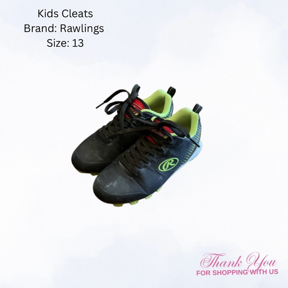 Rawlings Black and Neon Green Kids Sneakers